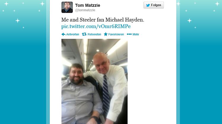 Screenshot von Matzzies Twitter-Seite: Er ließ sich mit Hayden fotografieren.