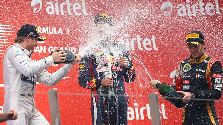Vettel am Ziel: In Indien machte er seinen vierten WM-Triumph perfekt.