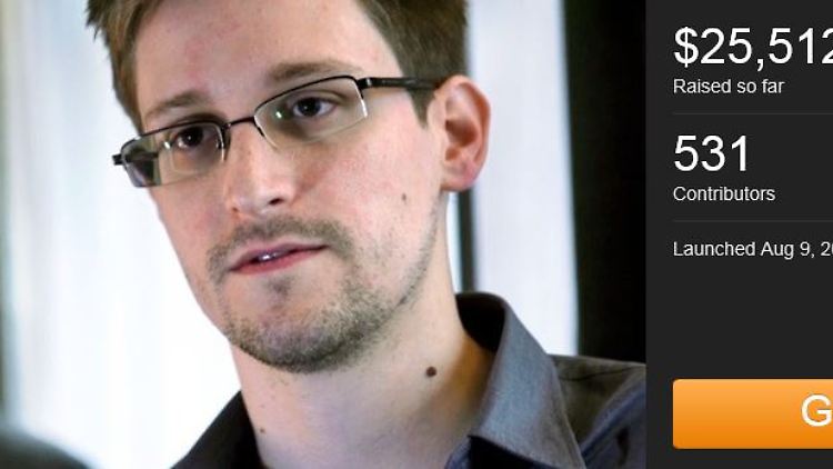 Screenshot der Unterstützer-Plattform für Edward Snowden: Freesnowden.is.