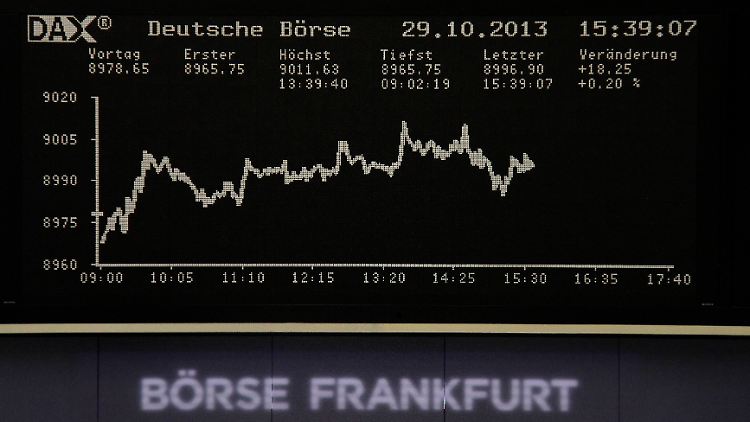 Vorzeichen am Nachmittag: Mit scharfen Spitzen rang der Dax mehrfach über die 9000er-Linie vor - am Abend schließt er bei 9022 Punkten.
