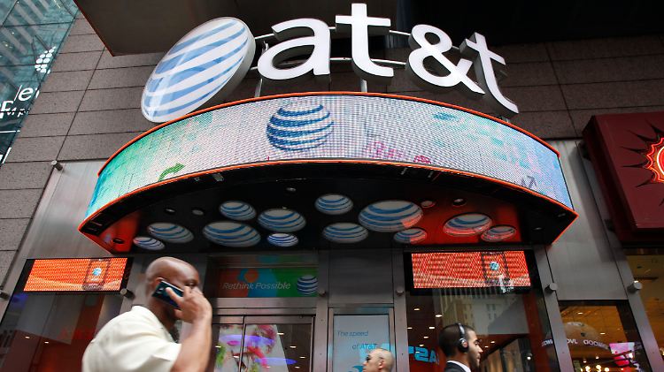 Vor einer AT&T-Filiale in New York.