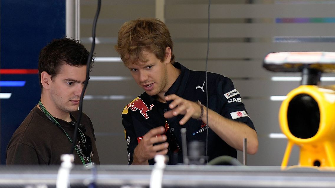 Sebastian Vettel, rechts, optimistisch