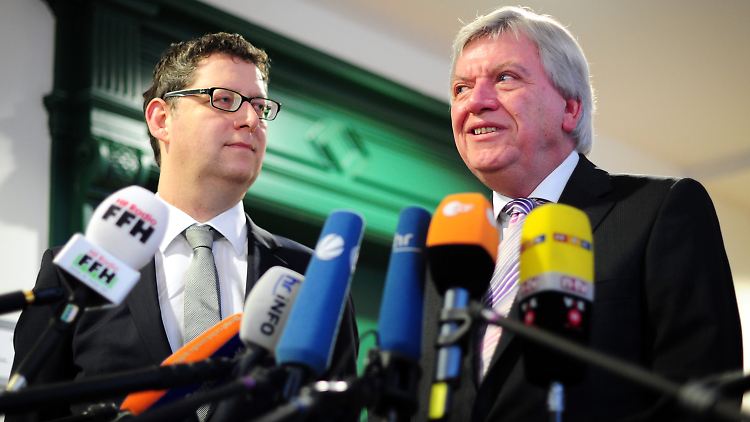 Wird jetzt vielleicht doch noch Schwarz-Rot mit Volker Bouffier (rechts) und Thorsten Schäfer-Gümbel?