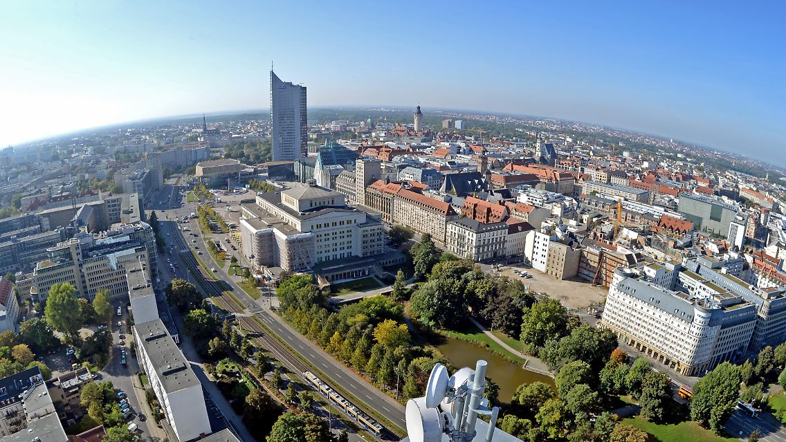 Blick auf Leipzig.
