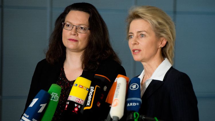 Nahles und von der Leyen sorgen für Krach beim jeweiligen Koalitionspartner. 