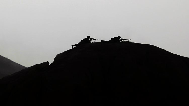 US-Soldaten auf einem Hügel im Süden Afghanistans.