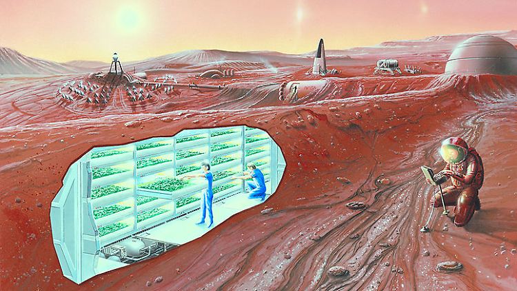 Unterirdische Pflanzenzucht, oberirdische Forschung: Ein Leben auf dem Mars stellt höchste Anforderungen an die Technik.