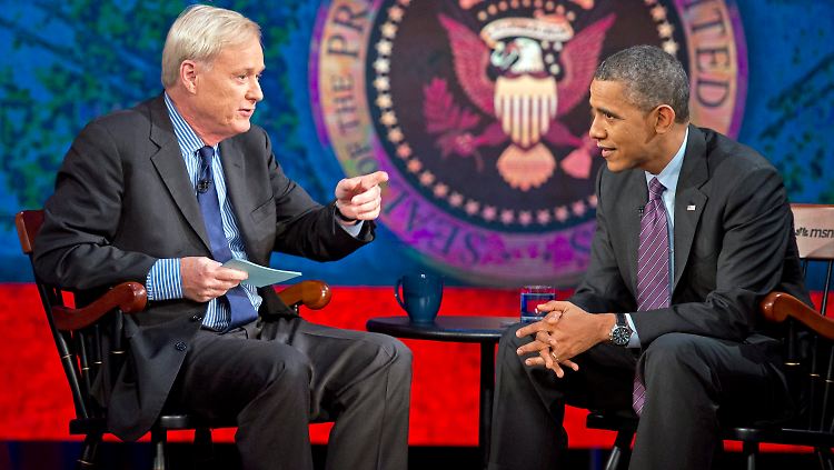 Barack Obama im Gespräch mit Chris Matthews von MSNBC.