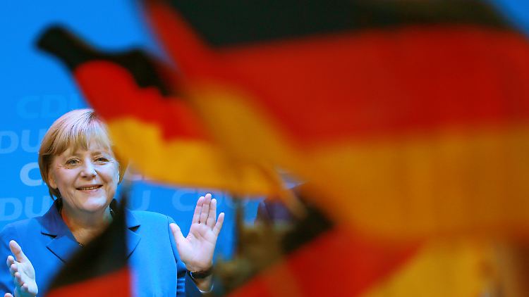 Kanzlerin Angela Merkel am Abend der Bundestagswahl. Die Freude hält an.