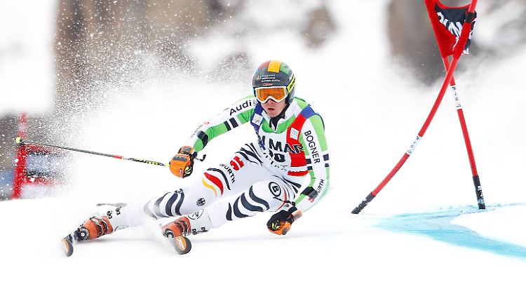 Stefan Luitz auf dem Weg zu Rang drei in Val d'Isère.