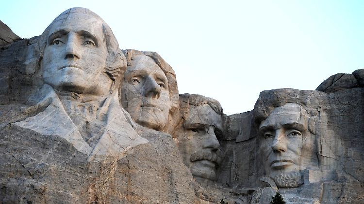 George Washington, Thomas Jefferson, Theodore Roosevelt und Abraham LIncoln (v.l.)