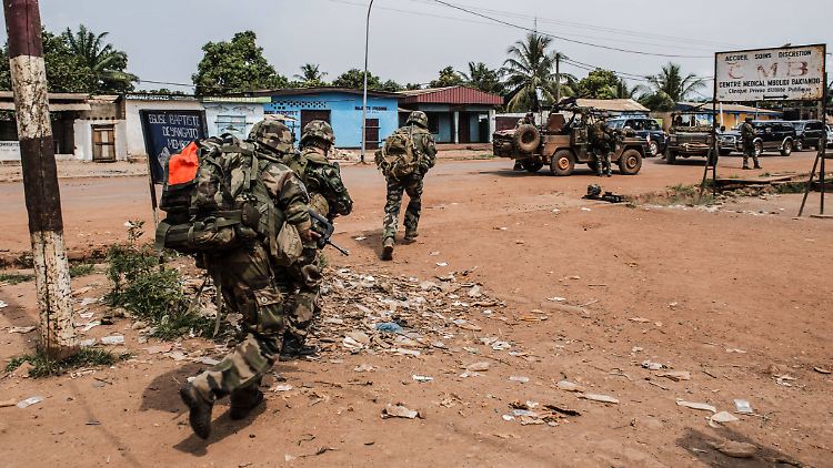 Französische Soldaten im Einsatz in Bangui.