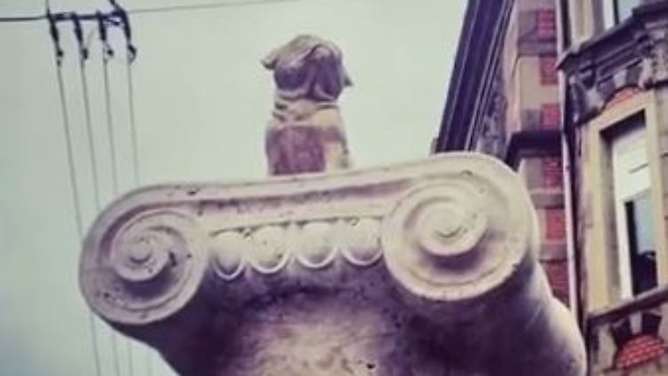 Obwohl der goldene Mops nicht zum Denkmal gehört, vermissen die Stuttgarter ihr Loriot-Wahrzeichen.