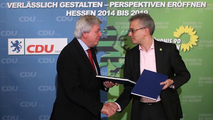 Früher Gegner, jetzt Duzfreunde: Bouffier und Al-Wazir.