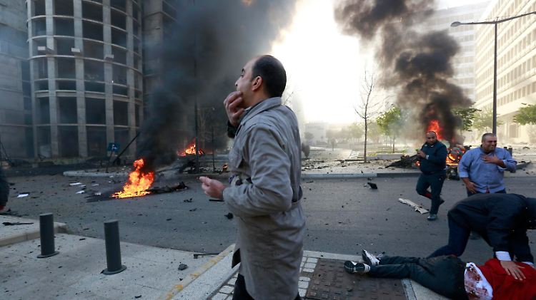 Der Anschlagsort in Beirut.