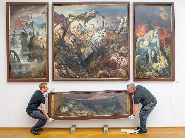 Erst in diesem Jahr wurde Otto Dix' "Der Krieg" abgehängt - 2014 soll das Triptychon in neuem Glanz erstrahlen.