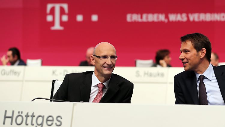 Höttges (l.) und Obermann (r.): Chefwechsel bei der Deutschen Telekom