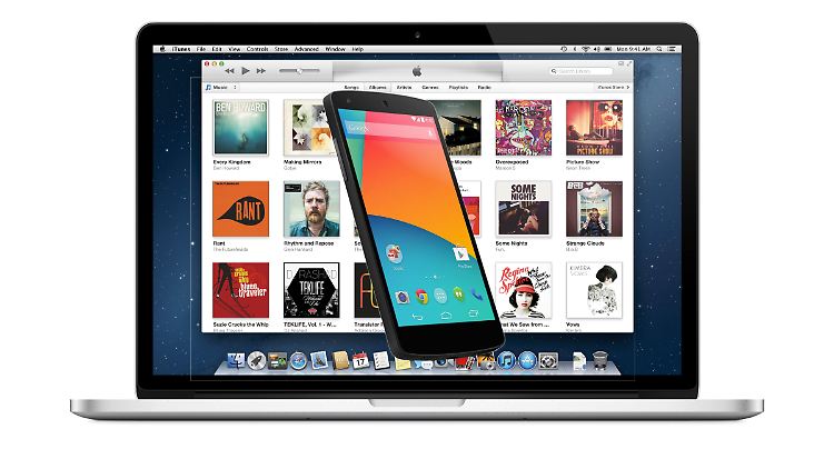 Ein Nexus 5 und die Itunes-Mediathek eines Mac-Rechners kann man drahtlos mit doubleTwist und AirSync synchronisieren.