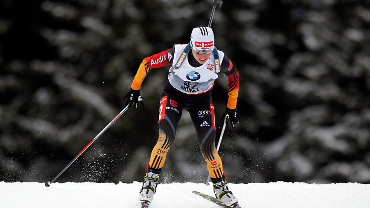 Auf dem Weg zu Platz zwei: Andrea Henkel.
