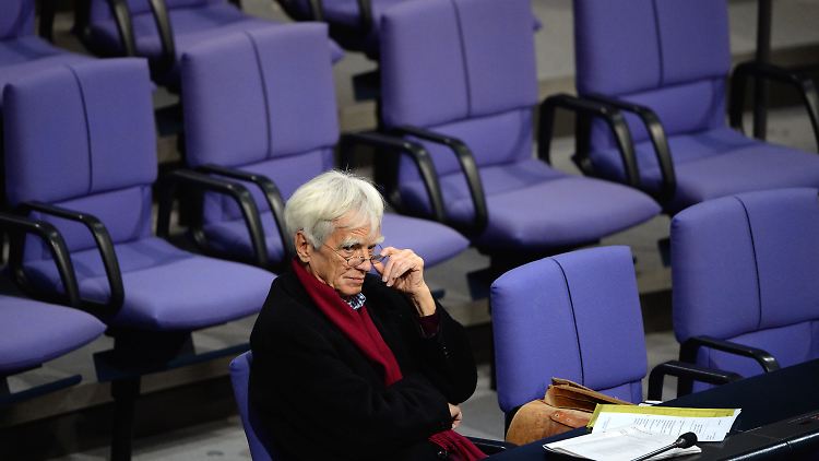 Ströbele im Bundestag.