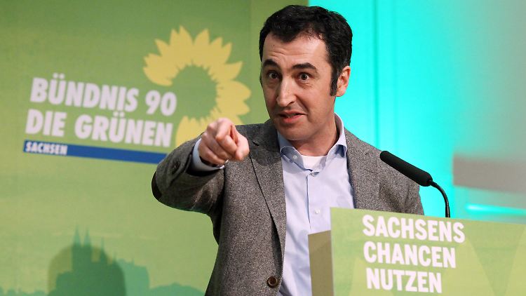 Özdemir beim Landesparteitag der Grünen in Leipzig.