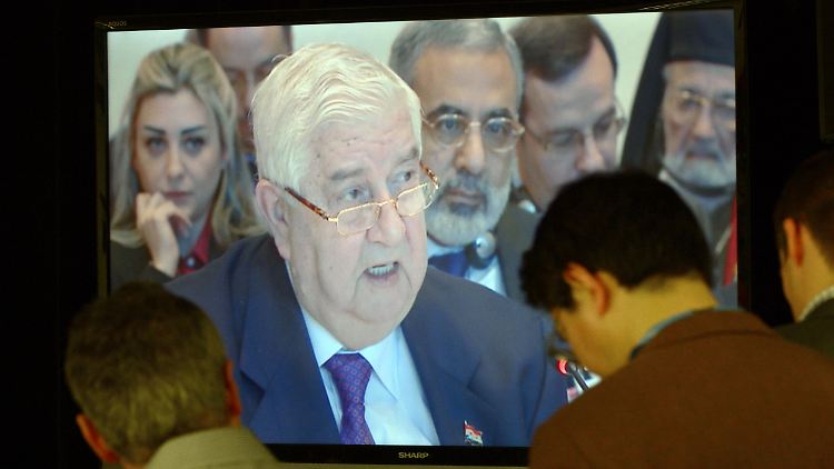 Assads Außenminister Walid al-Muallim redete ohne Punkt und Komma.
