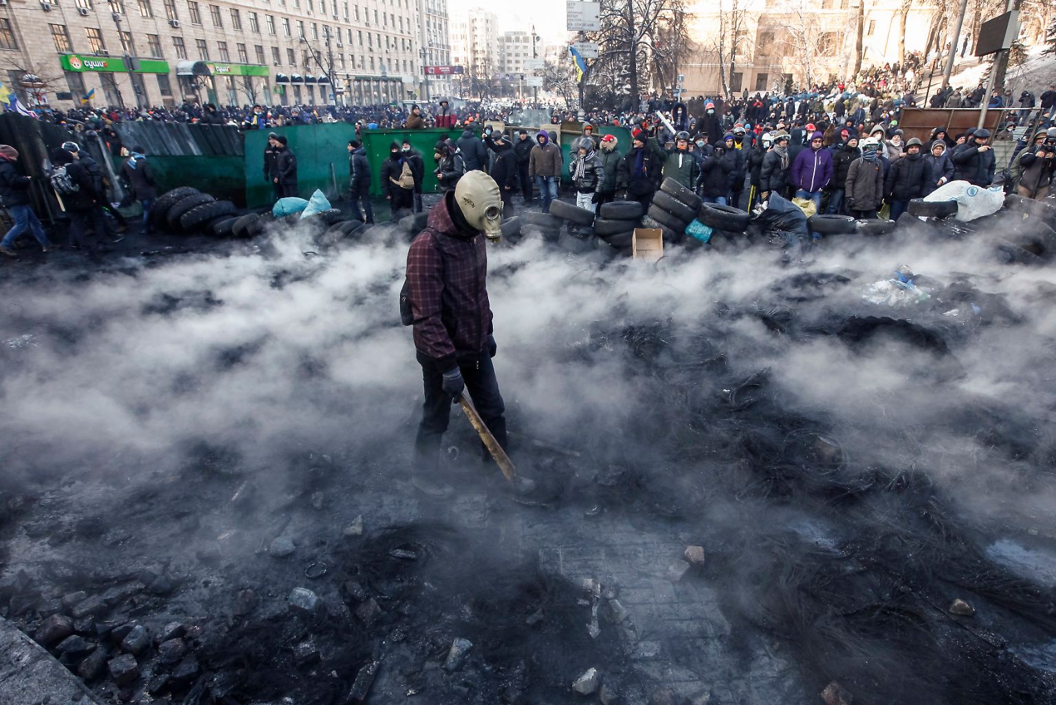 Die Demonstranten auf dem Maidan sind erschöpft.