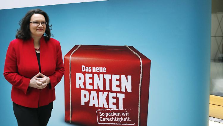Andrea Nahles wirbt für ihr Rentenpaket.
