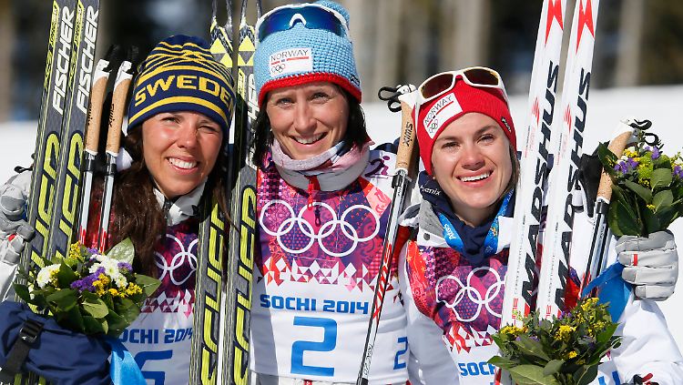 Königin der Loipe: Marit Björgen aus Norwegen ist nach dem Skiathlon nun vierfache Olympiasiegerin.