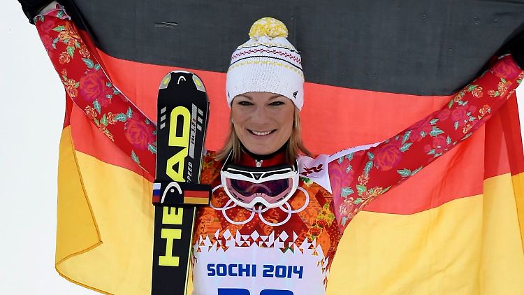 Ganz oben auf dem Podest: Maria Höfl-Riesch.