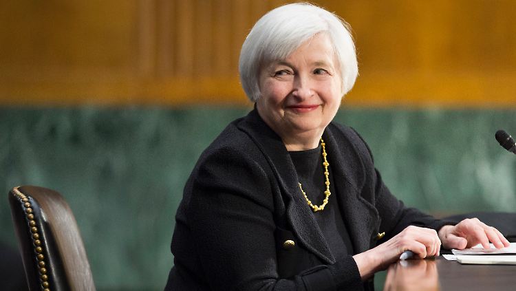 Janet Yellen hält als Chefin der US-Notenbank ihre erste Rede.