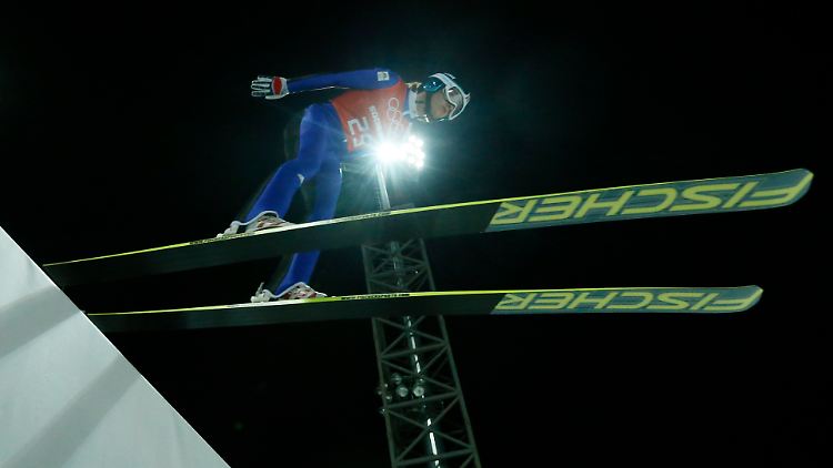 Vogt beim Sprung zu Gold.