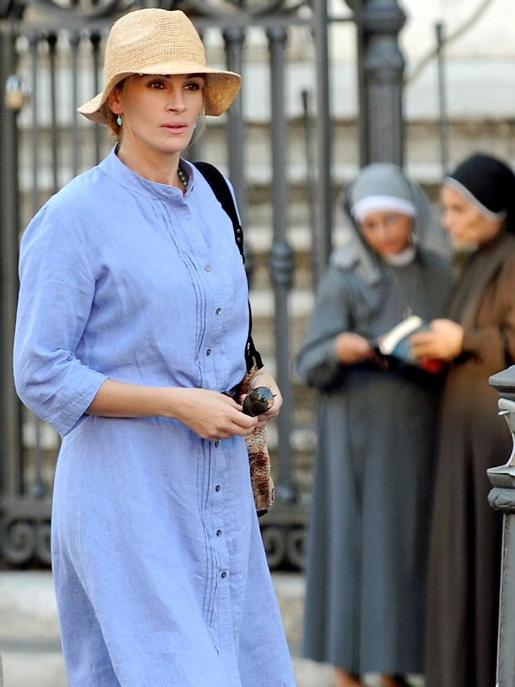 Roberts während der Dreharbeiten zu ihrem neuen Film "Eat, Pray, Love".