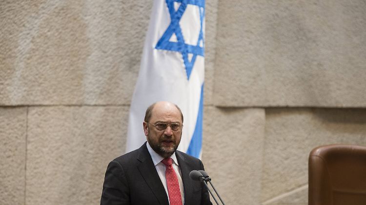 Schulz während seiner Rede vor der Knesset, kurz bevor es zum Eklat kam.