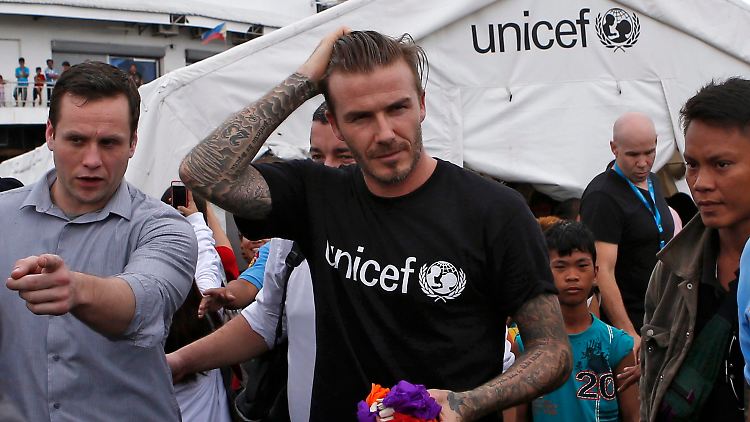 David Beckham brachte Hilfsgüter nach Tacloban, eine der Städte, die am stärksten von "Haiyan" zerstört wurden.