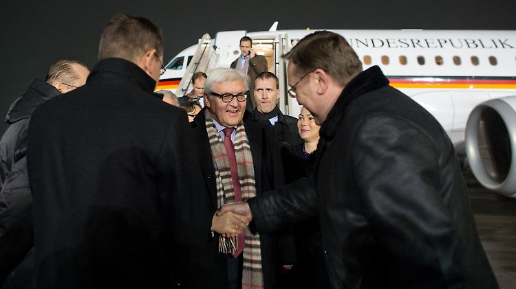 Frank-Walter Steinmeier bei seiner Ankunft in Moskau.