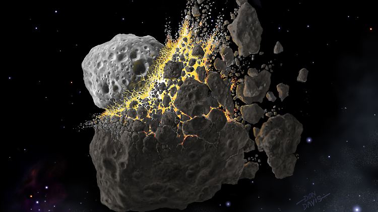 Vor rund 160 Millionen Jahren kollidierten zwei Asteroiden zwischen Mars und Jupiter. Dabei entstandene Bruchstücke haben womöglich zu dem katastrophalen Einschlag auf der Erde geführt, der vor 65 Millionen Jahren die Dinosaurier ausrottete.