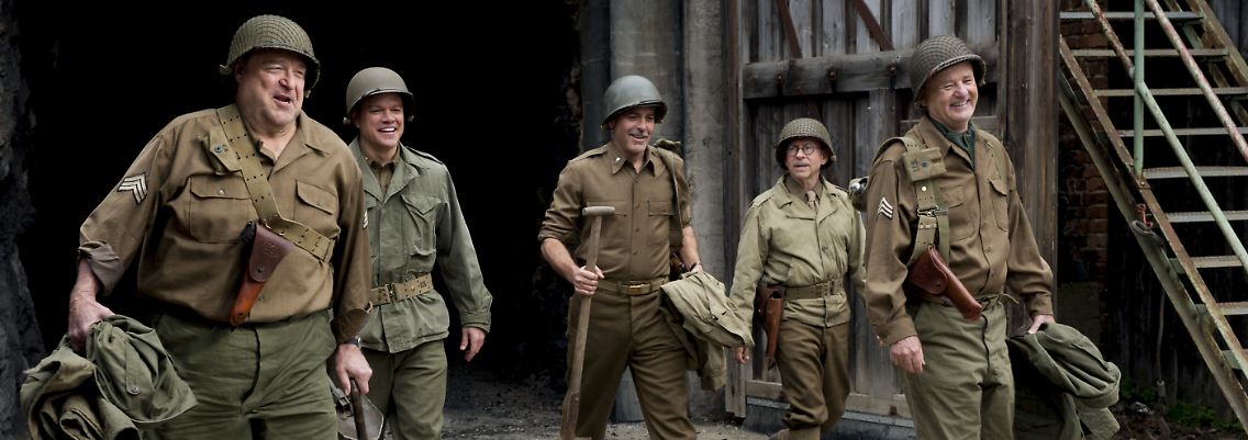 Jetzt kommen die Monuments Men ins Kino. Das Staraufgebot kann sich sehen lassen: John Goodman, Matt Damon, George Clooney, Bob Balaban, Bill Murray (v.l.).