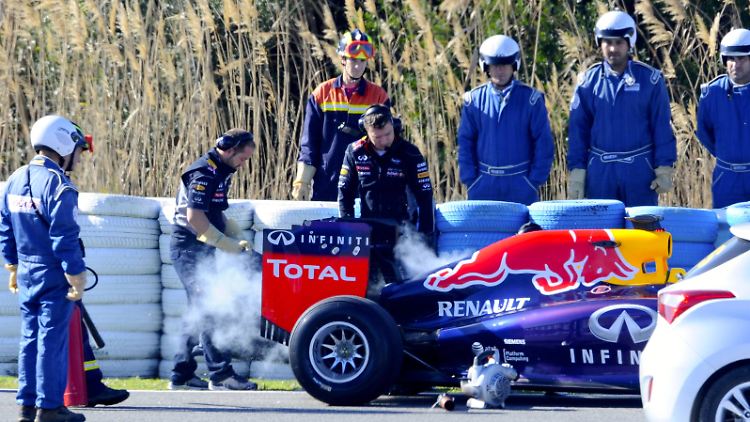 Eine halbe Runde lang hielt der Motor an Daniel Ricciardos Red Bull bei den Testfahrten in Jerez.