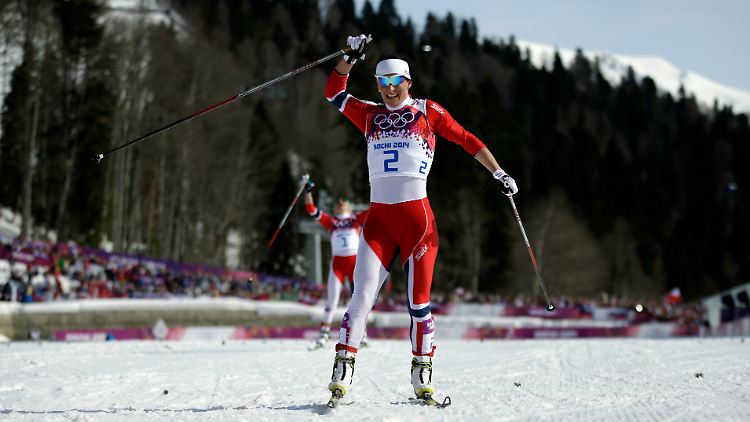Goldenes Finish: Marit Björgen war bei den Winterspielen in Sotschi auch über 30 Kilometer die Beste.