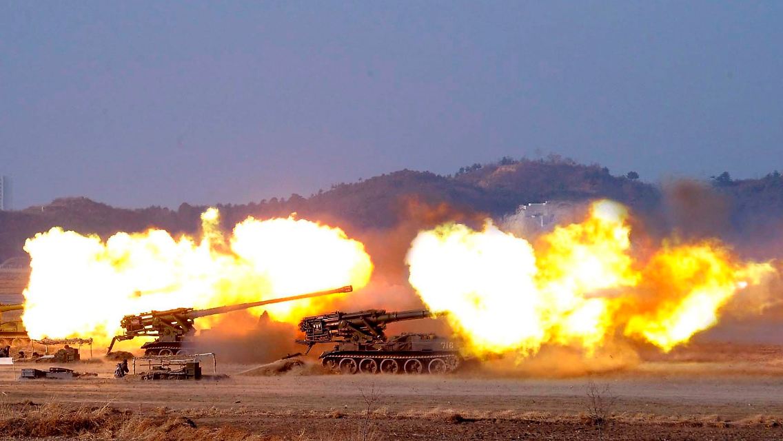 Nordkoreanische Artillerie feuerte Geschosse ins Gelbe Meer.