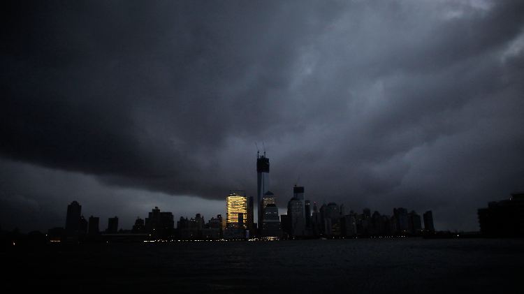 Gar nicht sanft: Hurrikan "Sandy" über  New York im Oktober 2012.