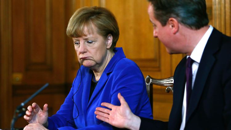Auch als Besuch von David Cameron lässt sich Angela Merkel keine Zusagen entlocken.