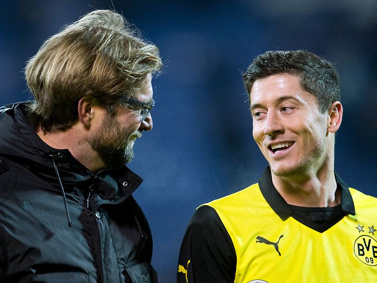 Wollen's wieder gut machen: Dortmunds Trainer Jürgen Klopp und Torjäger Robert Lewandowski.