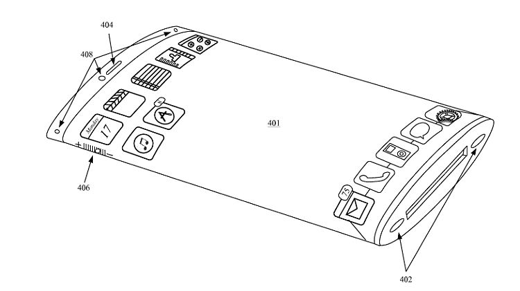 So könnte nach Apples Patent ein iPhone mit Rundum-Display aussehen.