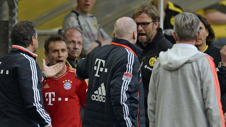 Zwei Feuerköpfe: Jürgen Klopp (Mund offen) und Matthias Sammer (Glatze).