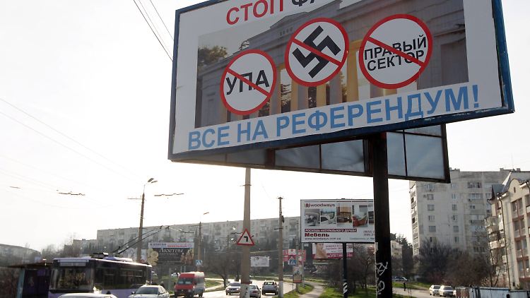 Beim Krim-Referendum geht es nach der Meinung der pro-russischen Kräfte um ein Für oder Wider dem Faschismus.