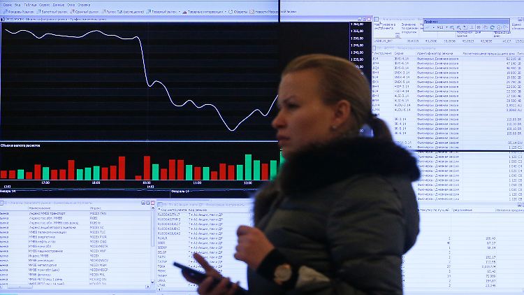 Die Moskauer Börse verzeichnet kräftige Kursverluste.
