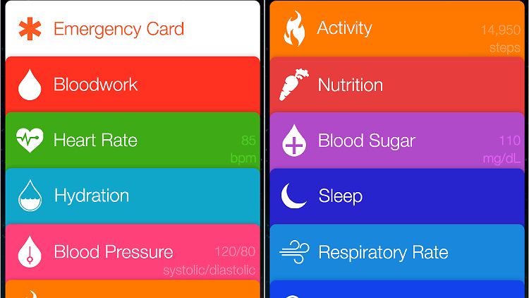 So soll Apples künftige Gesundheits-App "Healthbook" aussehen.