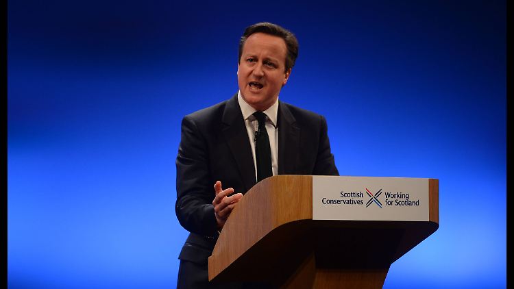 David Cameron muss seine schottischen Parteifreunde aufmuntern. Kein Wunder, denn sie sind im nördlichen Landesteil schwach.